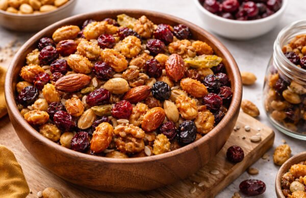 Snack energético de maní confitado y mix de frutos secos